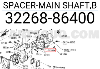 Nissan 3226886400 SPACER-MAIN SHAFT,B