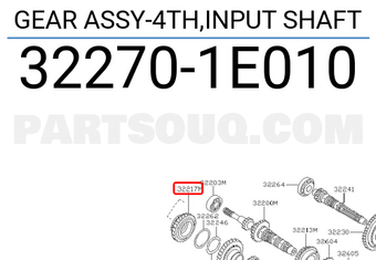 Nissan 322701E010 GEAR ASSY-4TH,INPUT SHAFT