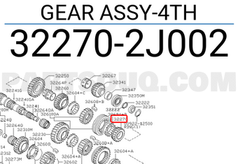 Nissan 322702J002 GEAR ASSY-4TH
