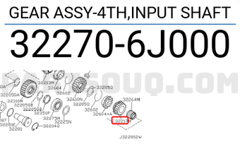 Nissan 322706J000 GEAR ASSY-4TH,INPUT SHAFT