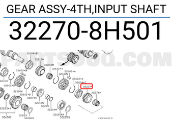 Nissan 322708H501 GEAR ASSY-4TH,INPUT SHAFT