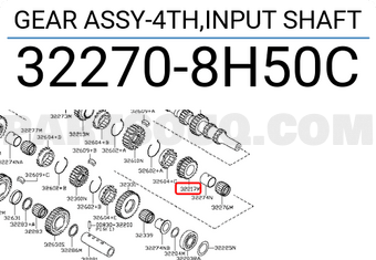 Nissan 322708H50C GEAR ASSY-4TH,INPUT SHAFT
