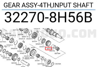 Nissan 322708H56B GEAR ASSY-4TH,INPUT SHAFT