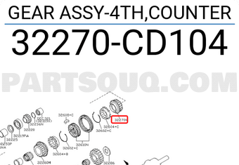 Nissan 32270CD104 GEAR ASSY-4TH,COUNTER