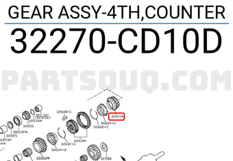 Nissan 32270CD10D GEAR ASSY-4TH,COUNTER