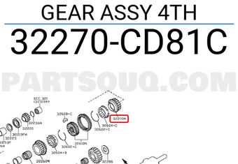 Nissan 32270CD81C GEAR ASSY 4TH