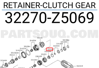 Nissan 32270Z5069 RETAINER-CLUTCH GEAR