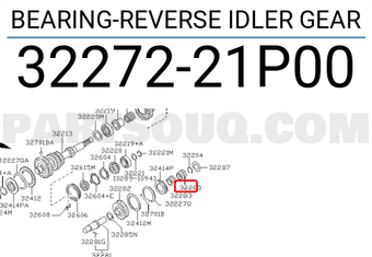 Nissan 3227221P00 BEARING-REVERSE IDLER GEAR