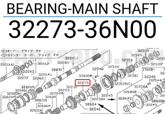 Nissan 3227336N00 BEARING-MAIN SHAFT