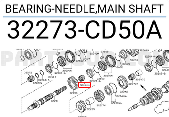 Nissan 32273CD50A BEARING-NEEDLE,MAIN SHAFT