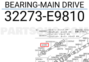 Nissan 32273E9810 BEARING-MAIN DRIVE