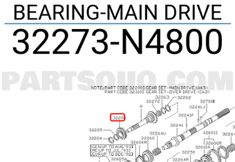 Nissan 32273N4800 BEARING-MAIN DRIVE