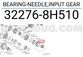 Nissan 322768H510 BEARING-NEEDLE,INPUT GEAR