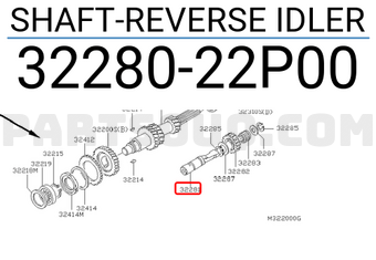 Nissan 3228022P00 SHAFT-REVERSE IDLER