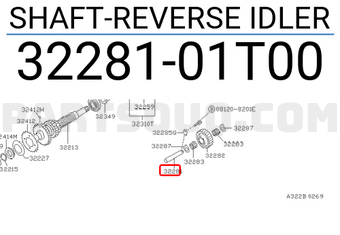 Nissan 3228101T00 SHAFT-REVERSE IDLER