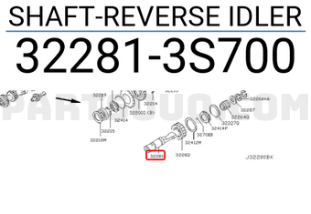 Nissan 322813S700 SHAFT-REVERSE IDLER