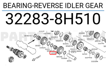 Nissan 322838H510 BEARING-REVERSE IDLER GEAR