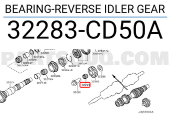 Nissan 32283CD50A BEARING-REVERSE IDLER GEAR