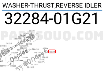 Nissan 3228401G21 WASHER-THRUST,REVERSE IDLER