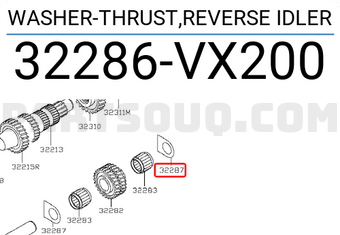 Nissan 32286VX200 WASHER-THRUST,REVERSE IDLER