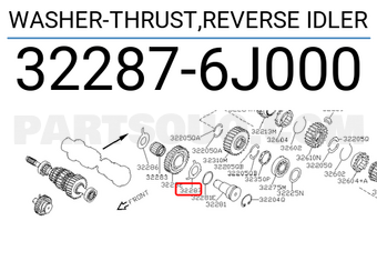 Nissan 322876J000 WASHER-THRUST,REVERSE IDLER