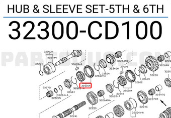 Nissan 32300CD100 HUB & SLEEVE SET-5TH & 6TH