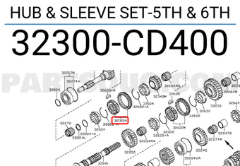 Nissan 32300CD400 HUB & SLEEVE SET-5TH & 6TH