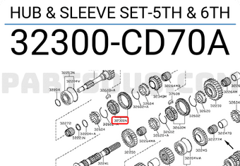 HUB & SLEEVE SET-5TH & 6TH 32300CD71A | Nissan Parts | PartSouq