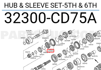 Nissan 32300CD75A HUB & SLEEVE SET-5TH & 6TH