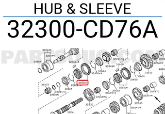 Nissan 32300CD76A HUB & SLEEVE