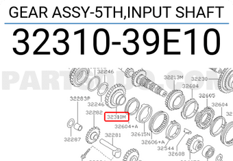 Nissan 3231039E10 GEAR ASSY-5TH,INPUT SHAFT
