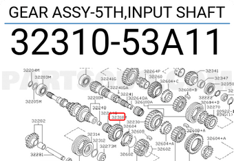 Nissan 3231053A11 GEAR ASSY-5TH,INPUT SHAFT