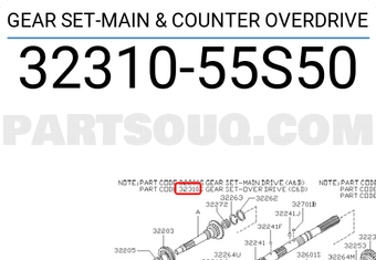 Nissan 3231055S50 GEAR SET-MAIN & COUNTER OVERDRIVE