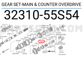 Nissan 3231055S54 GEAR SET-MAIN & COUNTER OVERDRIVE
