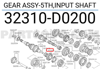 Nissan 32310D0200 GEAR ASSY-5TH,INPUT SHAFT