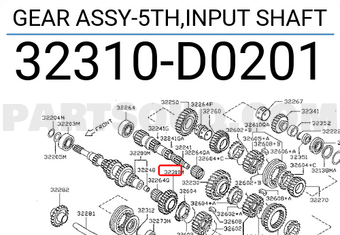 Nissan 32310D0201 GEAR ASSY-5TH,INPUT SHAFT