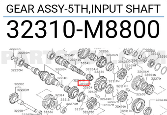 Nissan 32310M8800 GEAR ASSY-5TH,INPUT SHAFT