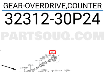 Nissan 3231230P24 GEAR-OVERDRIVE,COUNTER