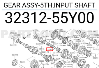 Nissan 3231255Y00 GEAR ASSY-5TH,INPUT SHAFT