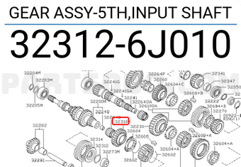 Nissan 323126J010 GEAR ASSY-5TH,INPUT SHAFT