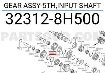 Nissan 323128H500 GEAR ASSY-5TH,INPUT SHAFT