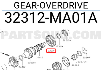 Nissan 32312MA01A GEAR-OVERDRIVE