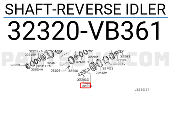 Nissan 32320VB361 SHAFT-REVERSE IDLER