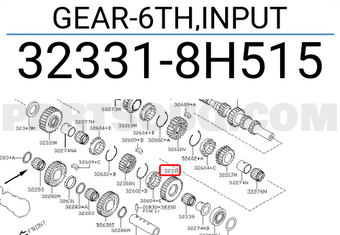 Nissan 323318H515 GEAR-6TH,INPUT