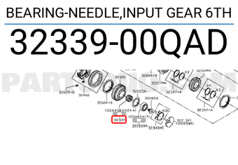 Nissan 3233900QAD BEARING-NEEDLE,INPUT GEAR 6TH