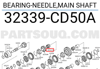 Nissan 32339CD50A BEARING-NEEDLE,MAIN SHAFT