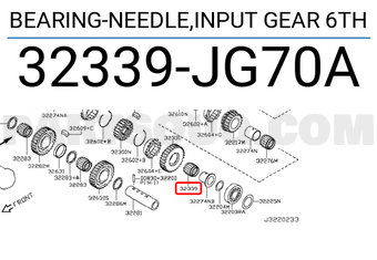 Nissan 32339JG70A BEARING-NEEDLE,INPUT GEAR 6TH