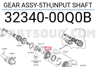 Nissan 3234000Q0B GEAR ASSY-5TH,INPUT SHAFT