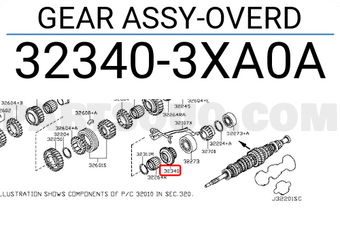 Nissan 323403XA0A GEAR ASSY-OVERD