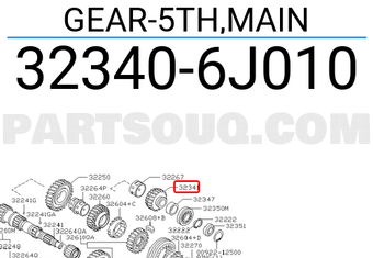 Nissan 323406J010 GEAR-5TH,MAIN
